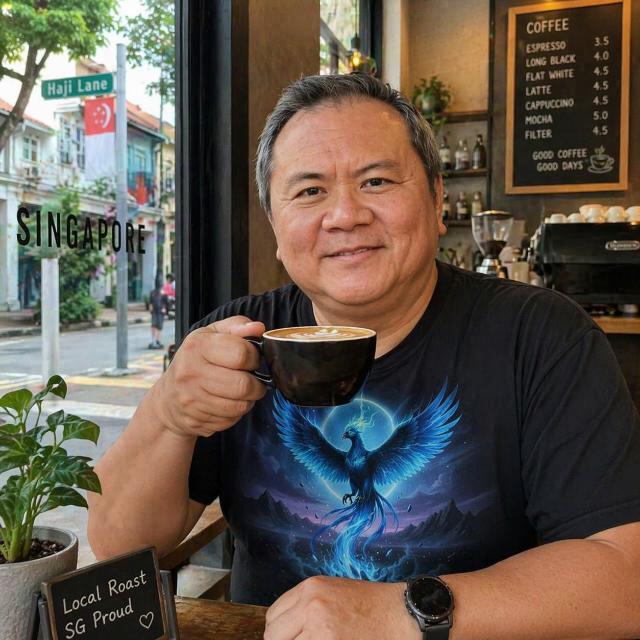 Timothy Tan at his local coffee shop.